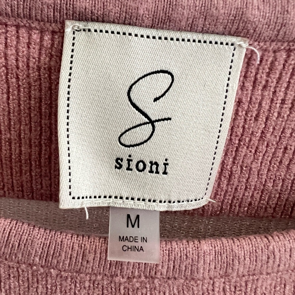NWT Sioni Mesh Inset skit top MEDIUM Mauve Crewneck - Picture 8 of 8